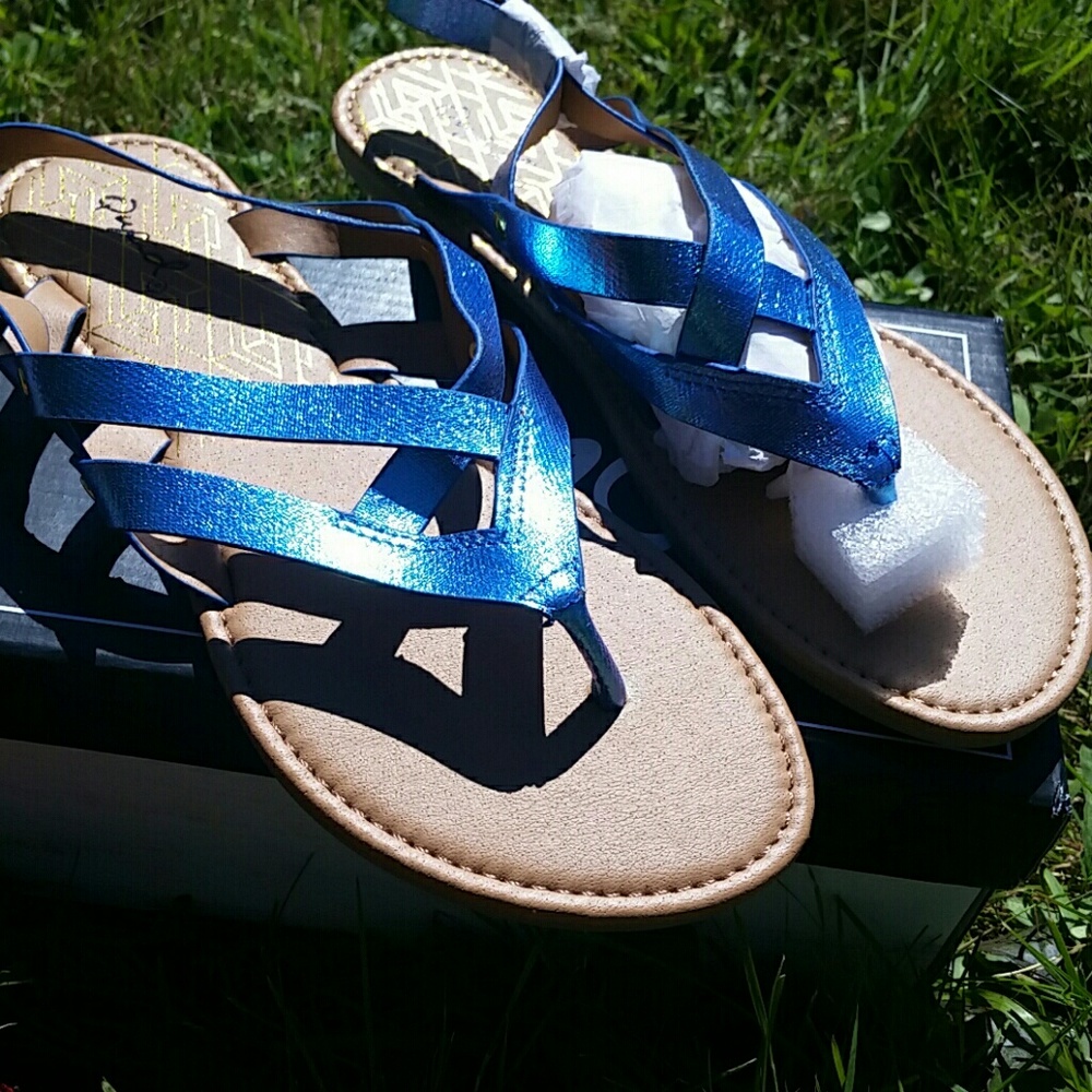 Pretty Blue/purple flat thong sandals!
